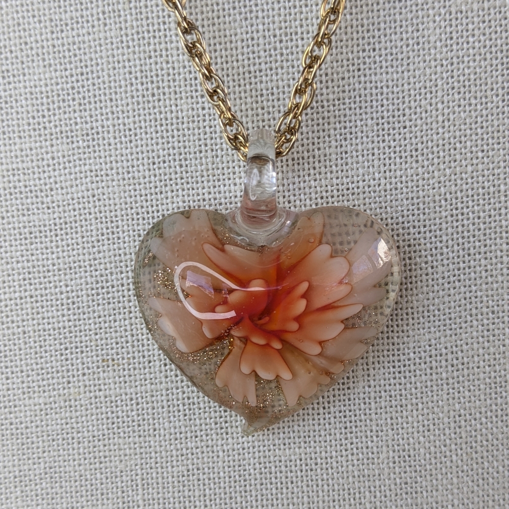 *Bundle and Save* Handcrafted Lampwork Heart-Shaped Glass Pendant Necklace